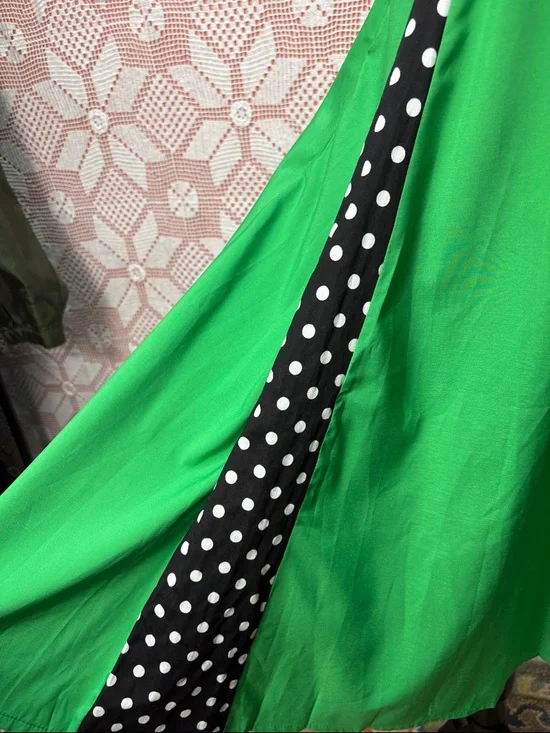 Green & Polka Dot Fit & Flare Dress Sz Sm - Picture 5 of 10